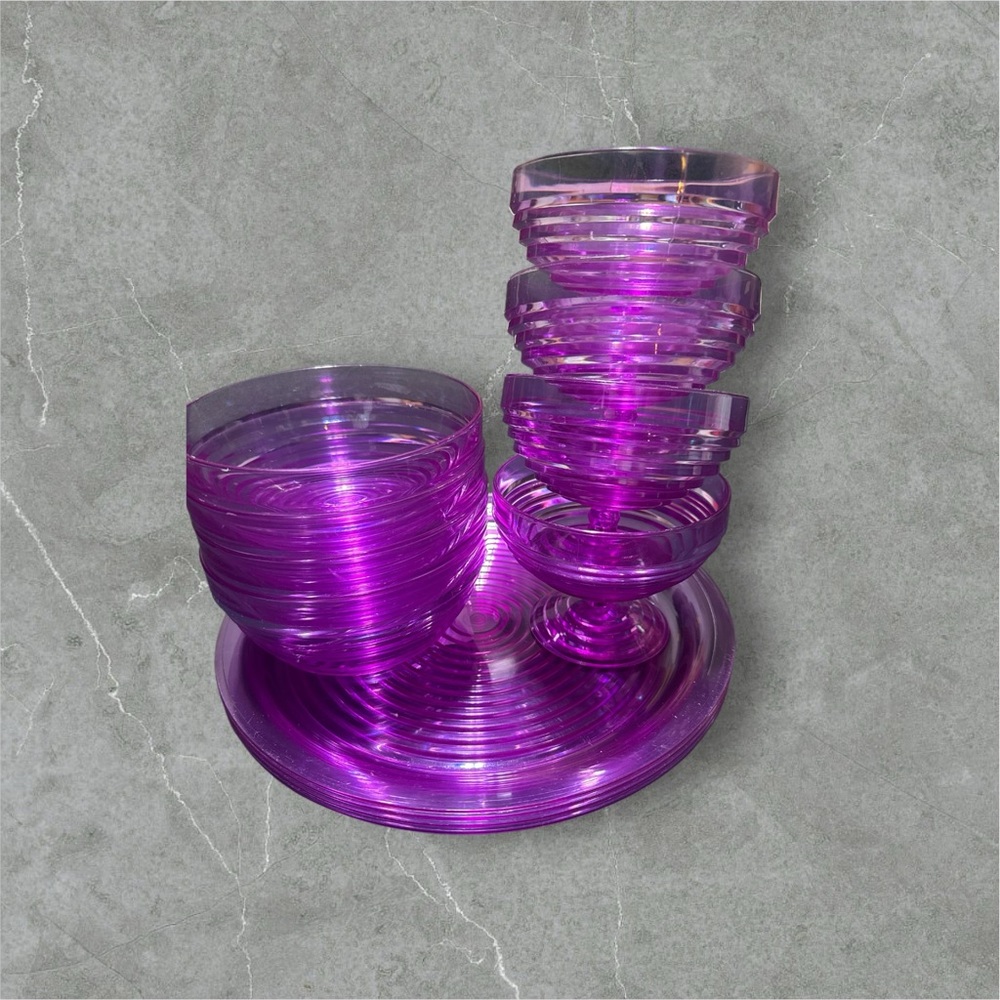 Purple Swirl Acrylic Dinnerware